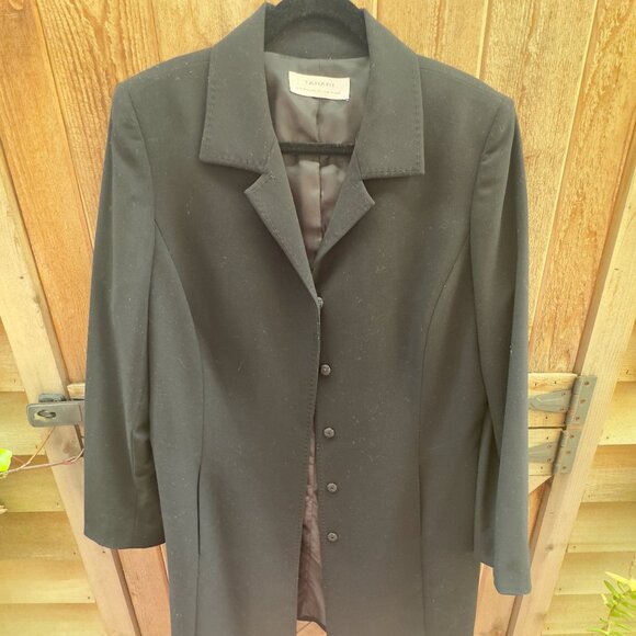 TAHARI Arthur S. Levine black hidden snap coat (12/14) - Picture 7 of 14